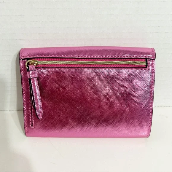 Victoria’s Secret Pink Jewel Metallic Envelope Pouch Wallet Snap Closure 🩷🖤 - Picture 5 of 14